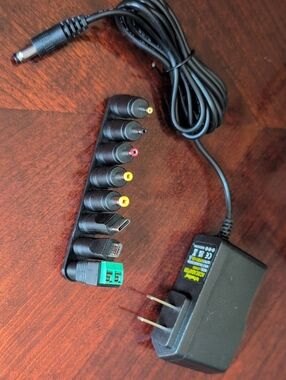 Universal Multi-Tip Laptop Power Adapter - Black